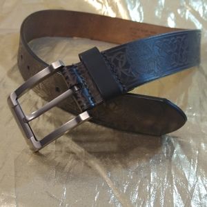 nice brown leather belt made in India, with skull